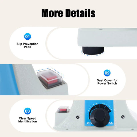 Heavy Duty Top Notch 320W Variable Speed Bench Polisher Built Like A Tank For Jewelry Crafters And Weekend Warriors featuring slip prevention pads and dust cover.