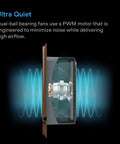 Side view of Register Booster Fan For 4x10 Vents With Thermostat Control And Bluetooth App Quiet 10 Speed Remote HVAC Airflow Enhancer