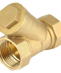 Close-up of Y Shaped Brass Water Filter Adapter For Reverse Osmosis Systems Rustproof Pipe Connector Strainer Diverter Valve