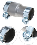 Stainless Steel Exhaust Adapter With Clamps, Two Pack, Fits 2.5 Inch To 3 Inch Exhaust Systems, shown with dual clamps