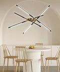 Dope Modern LED Chandelier With Easy Install Embedded Pendant Lights, Sputnik Style Hanging Lamp in stylish dining room scene