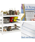 Rock Solid Three Tier Steel Shelving Unit With Fully Adjustable Boltless Racks For Garage Pantry Kitchen Organization White Heavy Duty Storage Rack with kitchen items