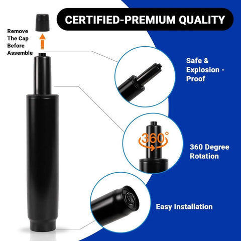 Beefy Heavy Duty Chair Gas Cylinder Replacement with 3.9 inch stroke, 1000 lbs lift, universal fit for desk and gaming chairs.