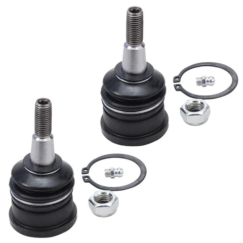Two ball joints with nuts and washers from Six Piece Front Wheel Bearing Hubs Kit With Two Front Hubs And Four Upper And Lower Ball Joints For 2005-2010 Jeep Grand Cherokee And 2006-2010 Commander Replacement Front Left And Right Hubs To Beef Up Your Jeep 5 Bolt ABS Sensor Ready.