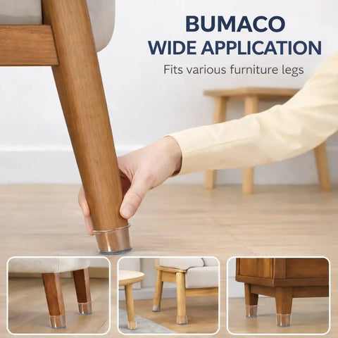 20 Pack Chair Leg Floor Protectors Silicone Pads For Hardwood Floors Clear Universal Fit For Round And Square Chair Legs 1.31 Inches To 2 Inches Durable Floor Saver Cushioned Pads on wooden chair leg