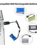 2 Pack 7.4V USB Charger Cable With SM3PIN Plug connected to laptop and various RC batteries