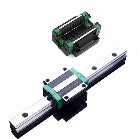 Square Linear Guide Rail HGW15 2500mm Kit with 2 HGW15CA Flange Carriage Blocks displayed for CNC machines use.