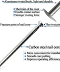 100 Pieces Large Flange Blind Rivets Aluminum Assortment Kit For Heavy Duty Quick Fixes And Strong Seams Three Sixteenths By Five Eighths Inch Grip Range Eight To Twelve Millimeters Rust Resistant Pop Rivets For Soft Materials And Wood, showcasing aluminum riveted body with carbon steel nail core.