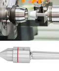 MT2 Morse-taper live center for lathe; two views show mounted spindle and silver standalone tool.
