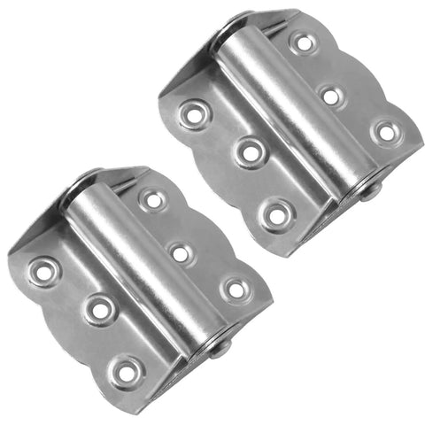 Two Pack Stainless Steel Self Closing Spring Hinges With Adjustable Tension 2.4x3 Inch, Rust Resistant For Screen Doors Cabinets