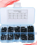 180 Piece Nylon Thread Spacers Kit For PC Boards And DIY Electronics, Hex Standoff Spacers, Durable Anticorrosive Nylon, Portable Plastic Box, Great For Prototyping And Computer Builds, open M3 standoff kit box with black nylon spacers