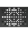 Top view of Beefed Up Heavy Duty Aluminum Gantry Plate Set Universal 20mm To 80mm Extrusion Fit Anodized Black with multiple holes.