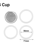 Replacement Filter And Three Silicone Gasket Seals For Aluminum Moka Pot And Stovetop Espresso Makers Included Stainless Steel Filter