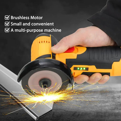 12V Cordless Brushless Angle Grinder With 2.0Ah Battery, Portable One Handed Power Tool For Metal And Wood Cutting, Grinding, And Polishing, Lightweight Handheld Grinder For Home DIY Projects, cutting metal with sparks