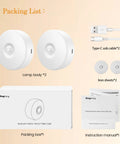 Motion Sensor LED Night Light USB Rechargeable With 8 Color Options And 3 Working Modes Magnetic Stick Anywhere 2 Pack components