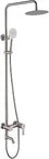 All Metal Stainless Steel Shower System With 8 Inch Round Rainfall Showerhead, Handheld Sprayer and Wall Mount in Brushed Nickel