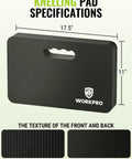 Heavy Duty Kneeling Pad 2 Pack Extra Thick High Density Foam Floor Cushion Waterproof Black Mat showing dimensions and texture details.