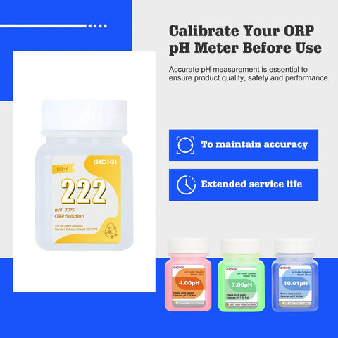 Pro Grade pH And ORP Calibration Kit With Buffers Includes pH 4.00, 7.00, 10.01 And ORP 222 mV Solutions