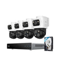 4K NVR Security Camera System With PoE Wiring And 24 Seven Recording, S4 Max Triple Lens Bullet PTZ Cameras, 2TB HDD and NVR shown