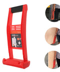 Heavy Duty Plasterboard Lifter With Non Slip Handles For Easy Drywall And Plywood Panel Handling Plus Ergonomic Design To Save Your Back From Labor, red plastic design.