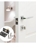 12 Piece Door Ball Catch Latch Kit Featuring Solid Copper And Stainless Steel Construction For Hidden Cabinet Toilet Bathroom Cupboard Lock Hardware With Adjustable Elastic Clamp Mechanism You Know It Fits Like A Charm, showing lock mechanism and latch components.