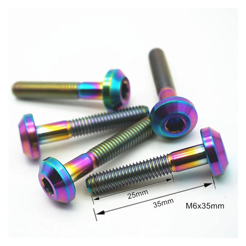 Grade 5 Titanium Hex Socket Screws For Motorcycle Disc Brake Fasteners M6 M8 Custom Bike Modification Bolts M6x35mm colorful finish