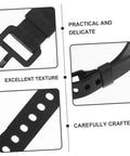 Close-up of heavy duty adjustable zip ties for indoor and outdoor use, featuring a quick release buckle and robust strap texture.