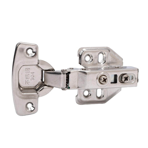 Rebound Soft Closing Cabinet Hinge, 3 Way Adjustable Frameless, Includes Installation Screws, Durable 304 Stainless Steel