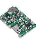 Six Pack TP4056 Battery Charger Module With Dual USB Boost Circuit For 18650 Lithium Ion Packs Quick Charge Discharge Step Up Board green circuit board close-up