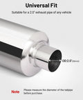 Deep Tone Exhaust Muffler With 2 Inch Inlet And 3 Inch Outlet Stainless Steel Universal Fit N1 Style Burnt Tip close-up