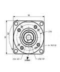 Hassle Free High Torque Harmonic Reducer Gearbox For 60 Series Servo Motors With Water Resistant Flange Setup technical drawing.