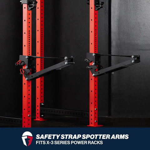 Heavy Duty Safety Strap Spotter Arms For Power Rack And Squat Stand, 1000 Lb Ballistic Impact Catch System, Straight Fire Solo Lifting Gear For Legit Home Gym Grind, Quick Install Pair For Ballers Who Lift Heavy