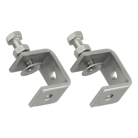 Heavy Duty Stainless Steel C Clamps For Welding And Woodworking Adjust 16-25Mm Desk Mount Screw Fastener Tool Silver Set Of Two Pieces showing m8 screw and adjustable design.