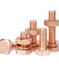 Heavy Duty External Hex Head Bolts And Nuts Kit With Flat And Spring Washers Stainless Steel 304 Indoor Outdoor Use Built To Last Easy Install And Smooth Threading 2pc, copper finish
