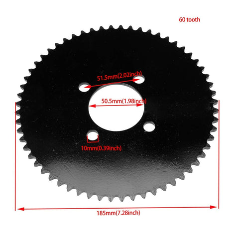 60 Tooth Sprocket For 35 Chain Fits Mini Bike Go Kart Trike Predator 79cc 212cc 420cc ATV Quad Heavy Duty Steel With Four Bolt Hole Pattern And 2 Inch Center Hole For Easy Mounting
