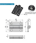 Rotating Concealed Door Hinge Set Two Pieces With Adjustable Torque Damping Zinc Alloy Hardware dimensions and design layout.