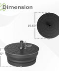 Dimensions of Beefy Heavy Duty Outdoor Umbrella Base Foldable Fillable With Sand Or Water Up To 110 Lbs Adjustable Fit For 1.26 To 1.89 Inch Poles HDPE Weighted Stand