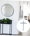 30 Piece Carbon Steel Self Drilling Anchors And Expansion Screws Kit Aircraft Toggle Bolts For Easy Drywall Installation No Pre Drill Required Quick Heavy Duty Wall Mounts For Renovations Or Projects, shown in a modern hallway for mirror mounting.