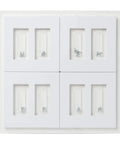 Screwless Decorator Wall Plates Two Gang White Covers 4 Pack No Visible Screws Clean Look Easy Install Durable Shatterproof Fade Resistant
