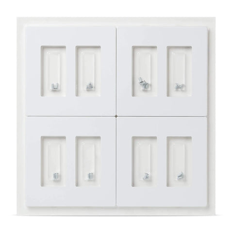 Screwless Decorator Wall Plates Two Gang White Covers 4 Pack No Visible Screws Clean Look Easy Install Durable Shatterproof Fade Resistant