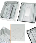 12 Way Circuit Breaker Distribution Box Waterproof IP65 Enclosure For Outdoor And Indoor Use With DIN Rail Mount PC ABS