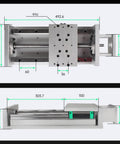 Heavy Duty CNC Linear Guide Motion Actuator Table With 150mm Width 200mm Rail Beefed Up Load Bearing Capacity Includes Limit Switch Travel 500mm for precise positioning