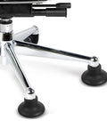 5pc Office Chair Caster Replacement Solid PU Wheel Mute Bearing Black attached to an office chair base, viewing two black wheels.