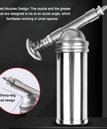 Lightweight 80cc Manual Grease Gun Handheld High Pressure Filler For Auto And Excavator Maintenance with angled nozzle design