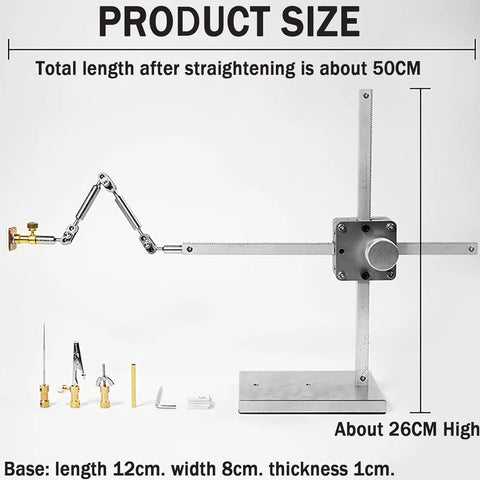 Pro Grade Stop Motion Armature Kit With Two Way Rail System For Vertical And Horizontal Movement, Stainless Steel Rig Arm For Figures And Models, Includes Five Connectors For Flexible, Dope Animation Setups, 50cm rail and 26cm height