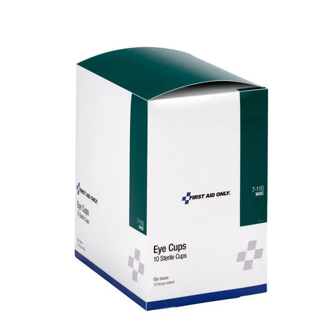 Sterile Eye Cups For Eye Irrigation, 10 Per Box, Clear Plastic, Grab And Go First Aid Refill, Portable Single Use Packets