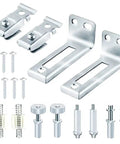 Upgrade Your Space With Premium 4 Sets Of Bi-Fold Door Hardware Repair Kit Featuring Smooth Swivel And Guide Wheels Perfect For Restoring 3/8 Inch Doors To Look Fresh Again Without The Hassle! Includes hardware brackets, screws, and rollers.