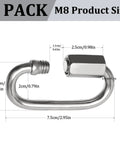Stainless Steel Quick Links Set For Versatile Use 304 Stainless Chain Links Heavy Duty Quick Links 5/16 Inch Pack of 6 M8 product size