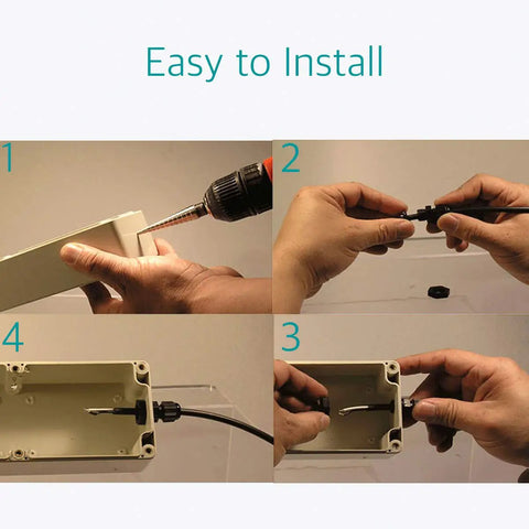 Installation steps for PG7 Cable Gland Kit 20 Pieces White Nylon Waterproof Wire Glands Connector Fitting For 3mm To 6.5mm Cables