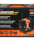 Box displaying Green Laser Level Kit With Self Leveling 5 Dot GreenBrite Technology Magnetic Base Hard Shell Carry Case